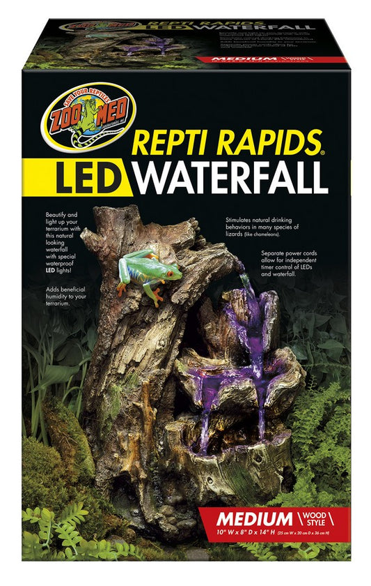 Zoo Med Repti Rapids® LED Waterfall – Medium Wood Zoo-Med
