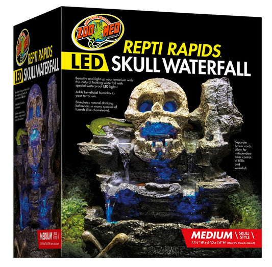 Zoo Med Repti Rapids® LED Waterfall – Medium Skull Zoo-Med