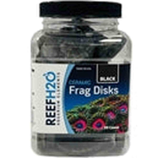 ReefH2O Bulk Ceramic Frag Disk Black 30 Count Jar ReefH2O