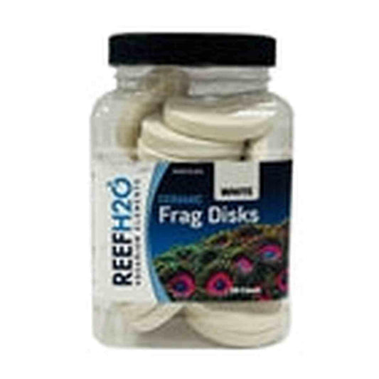 ReefH2O Bulk Ceramic Frag Disk White 30 Count Jar ReefH2O