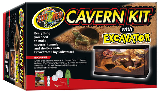 Zoo Med Cavern Kit with Excavator® Clay Burrowing Substrate Zoo-Med