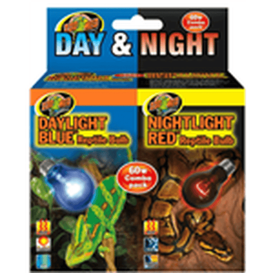 ZooMed Day and Night Reptile Bulbs Combo Pack 60 Watt ZooMed