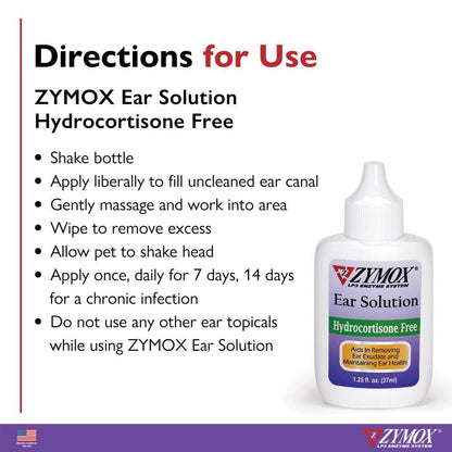Zymox Ear Solution without Hydrocortisone.