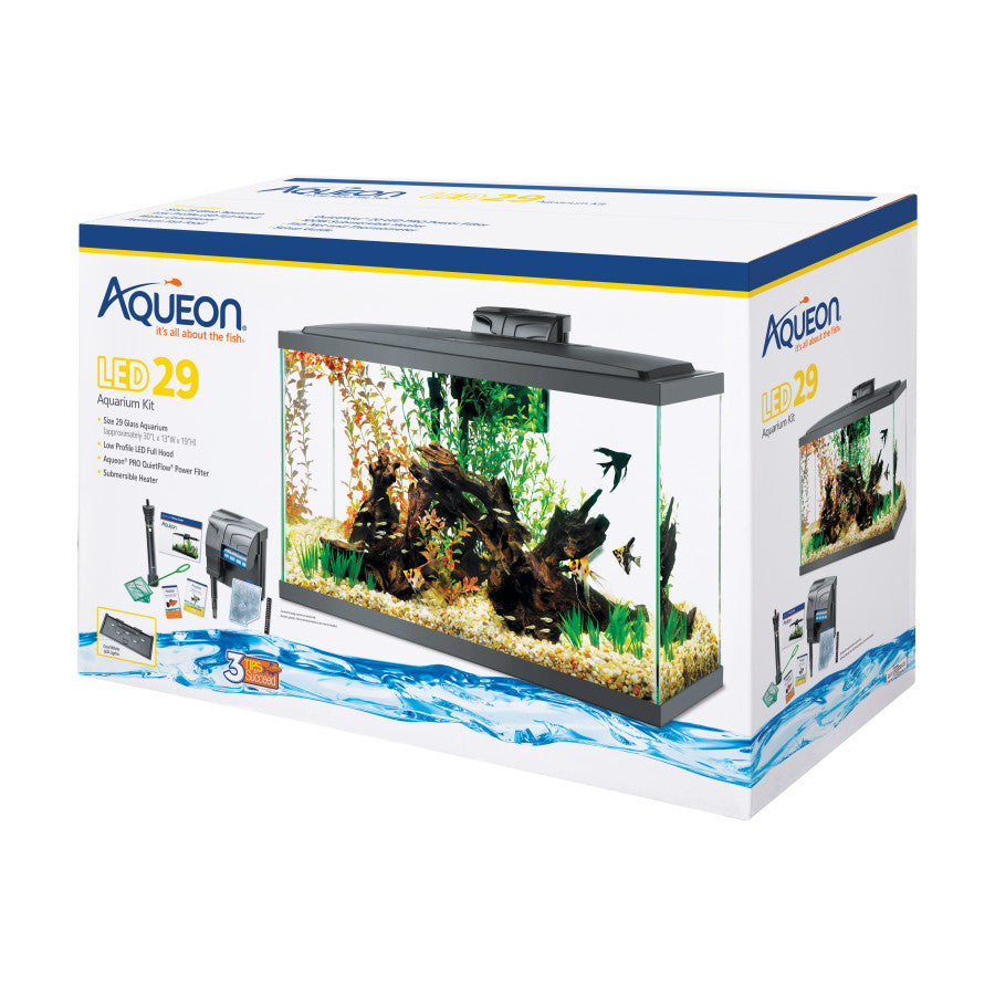 Aqueon Aquarium Fish Tank Starter Kit with LED Lighting