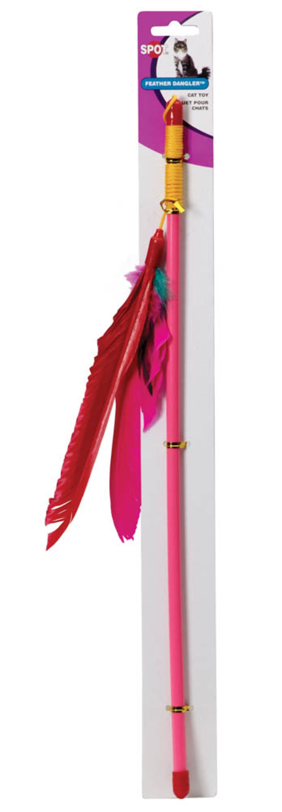 Spot Feather Dangler Teaser Wand Cat Toy