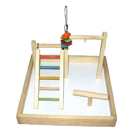 A & E Cages Happy Beaks Wood Tabletop Play Station