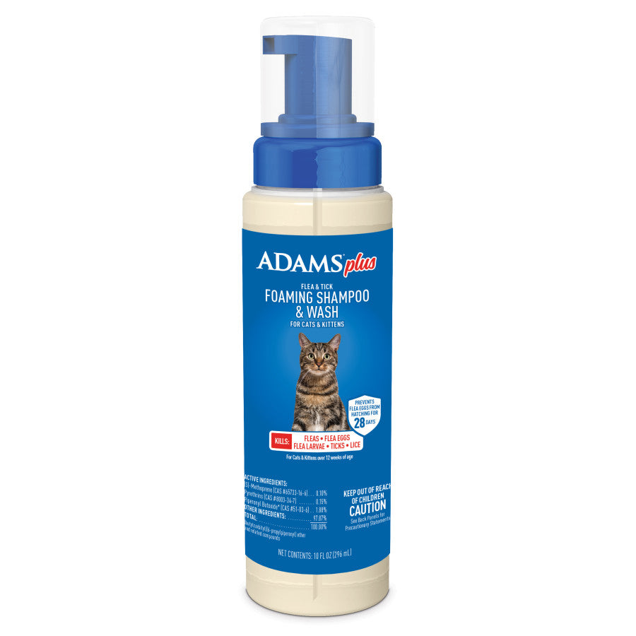 ADAMS Plus Flea & Tick Foaming Shampoo & Wash for Cats & Kittens