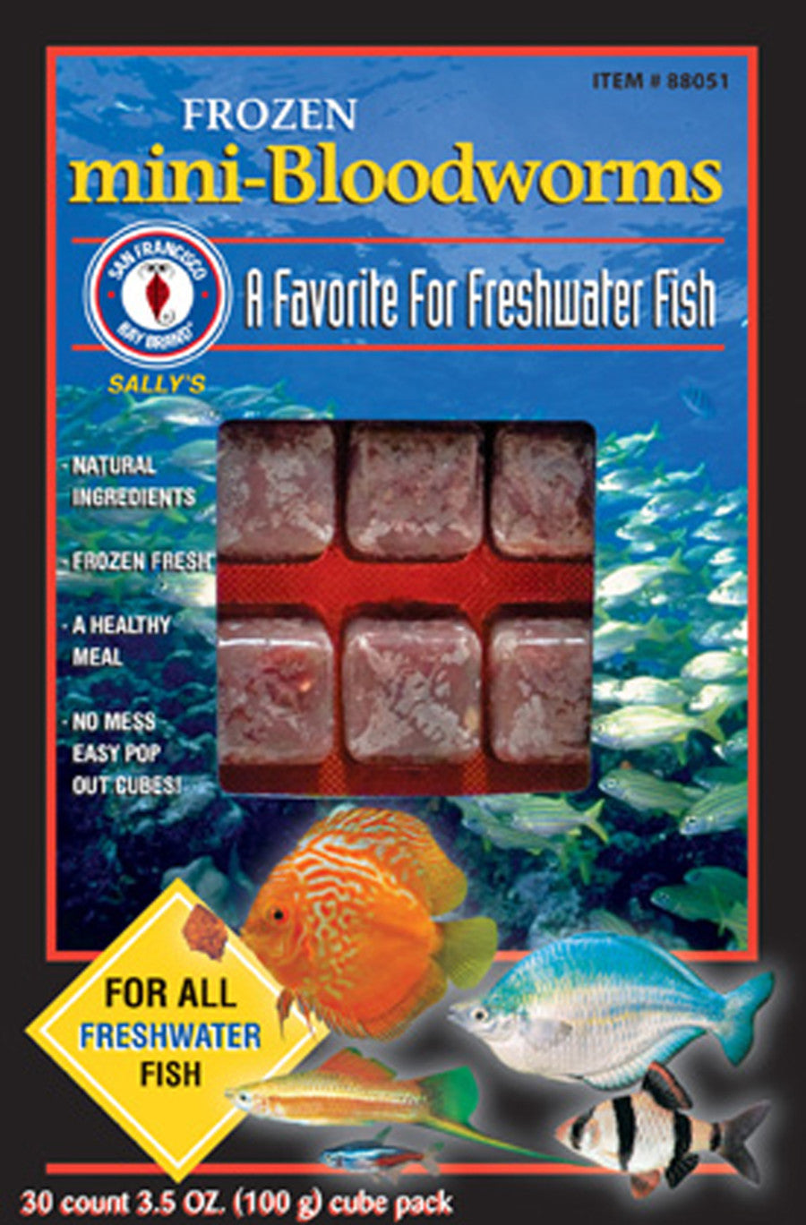 San Francisco Bay Brand Mini-Bloodworms Frozen Fish Food