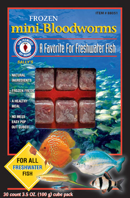 San Francisco Bay Brand Mini-Bloodworms Frozen Fish Food