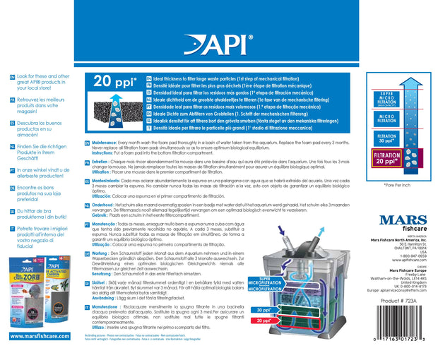 API Filtration Foam 20 PPI