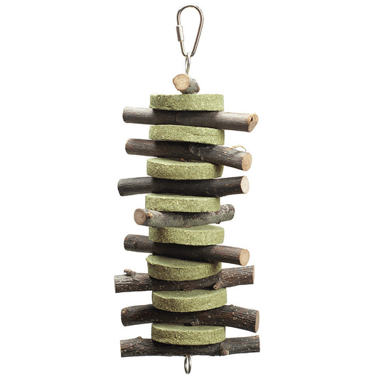 A & E Cages Nibbles Natural Circle Hay Small Animal Chew Stackers
