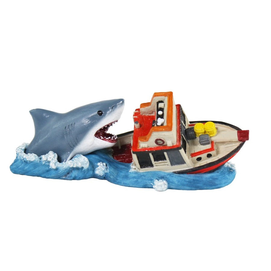Penn-Plax Officially Licensed Universal Studios Jaws Boat Attack Décor