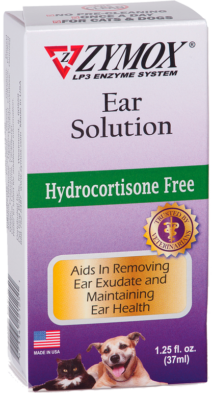Zymox Ear Solution without Hydrocortisone.