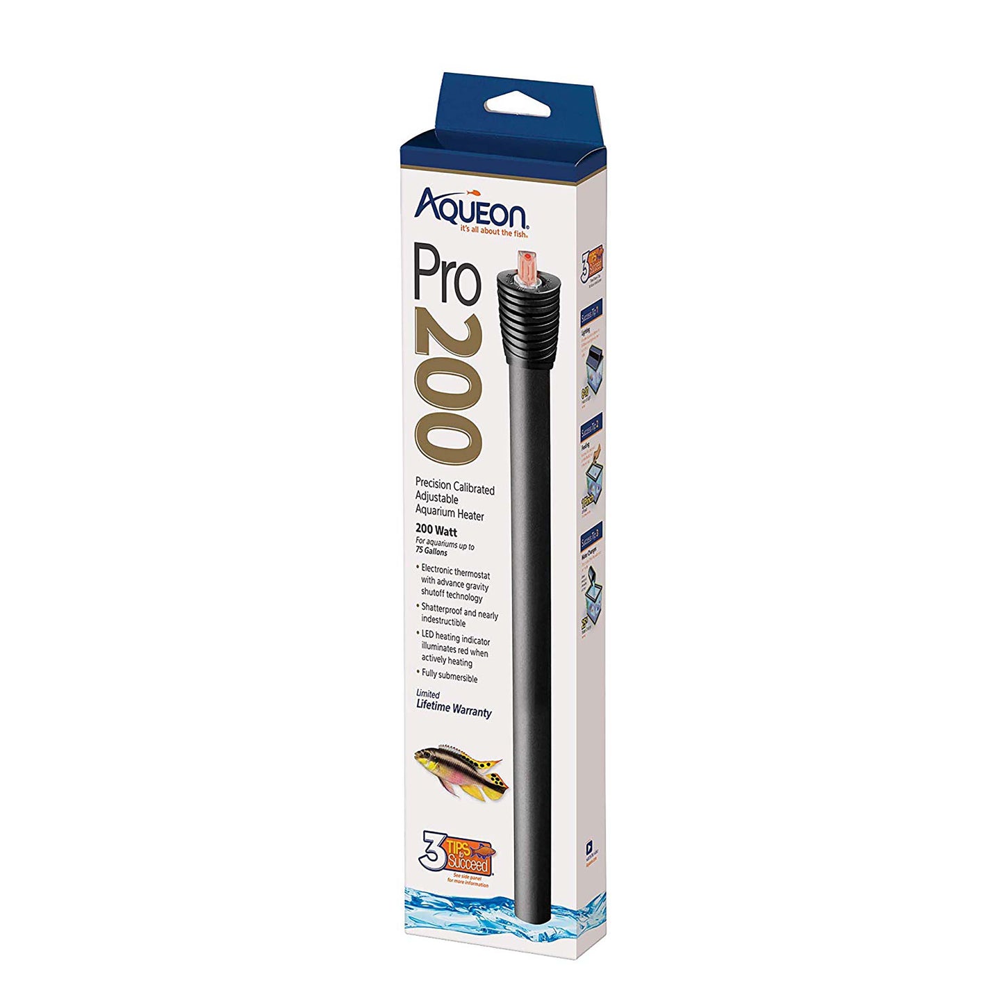 Aqueon Adjustable PRO Aquarium Heater - 1ea/Up To 75 gal, 200 W