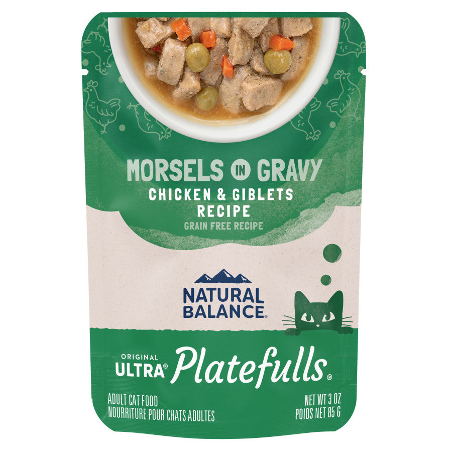 Natural Balance Pet Foods Original Ultra Platefulls Morsels in Gravy Wet Cat Food Pouch