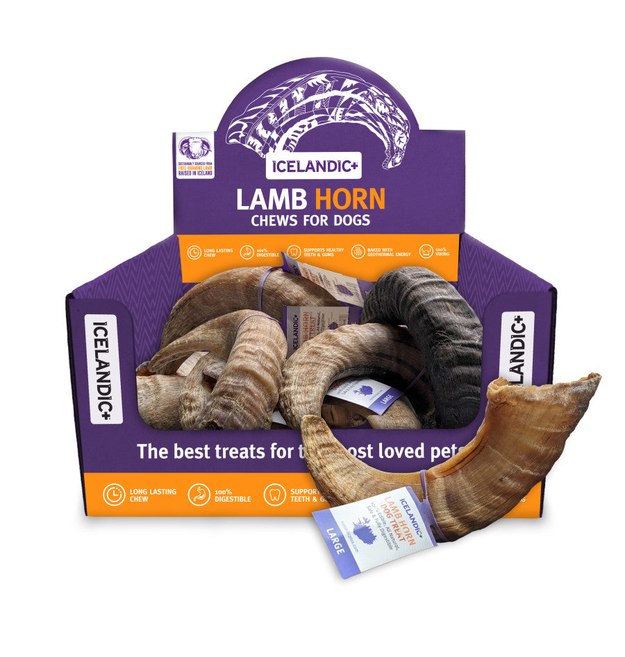 Icelandic+ Lamb Horn Dog Chew Display Box