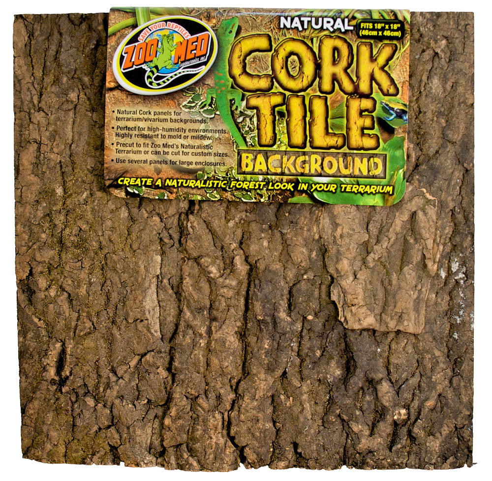 Zoo Med Natural Cork Tile Background - Brown, 1ea/18In X 18 in, LG