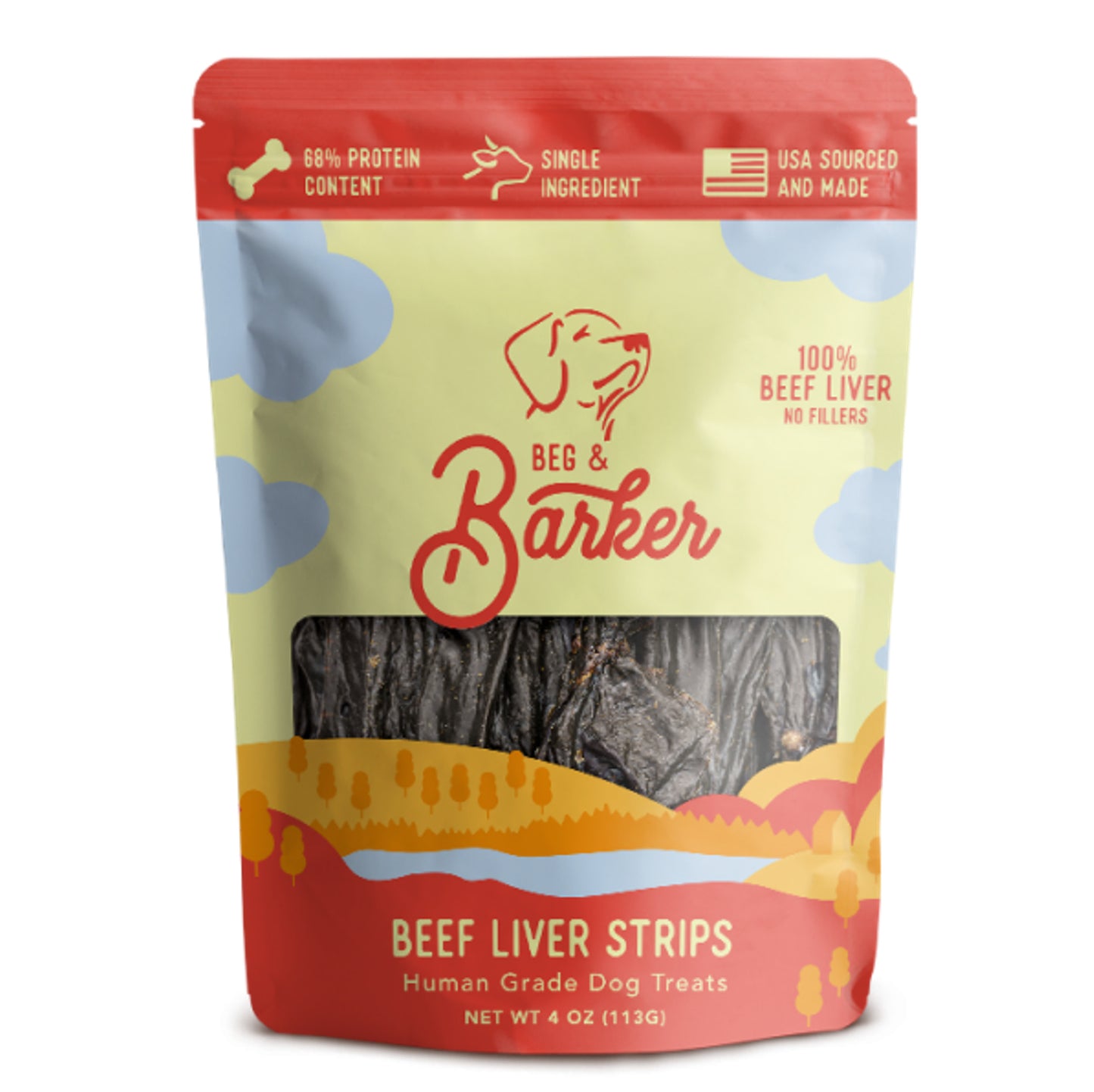 Beg and Barker Beef Liver Strip Dog Treats