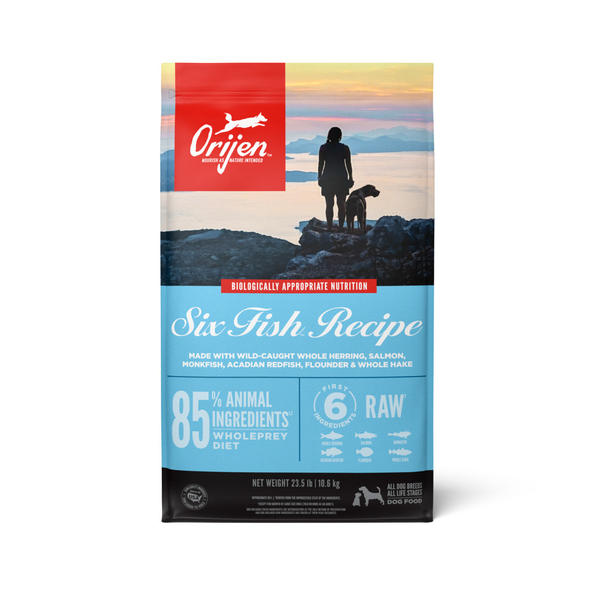 Orijen Six Fish Grain Free and Chicken Free Fresh or Raw Dry Dog Food