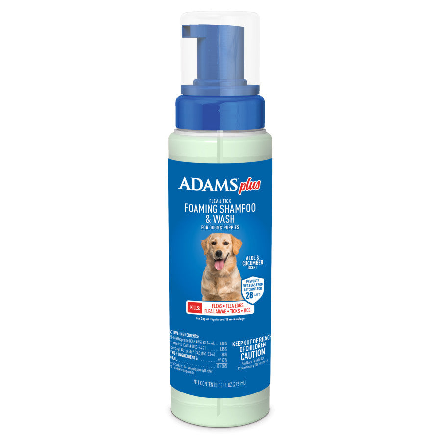 ADAMS Flea & Tick Foaming Shampoo & Wash for Dogs & Puppies