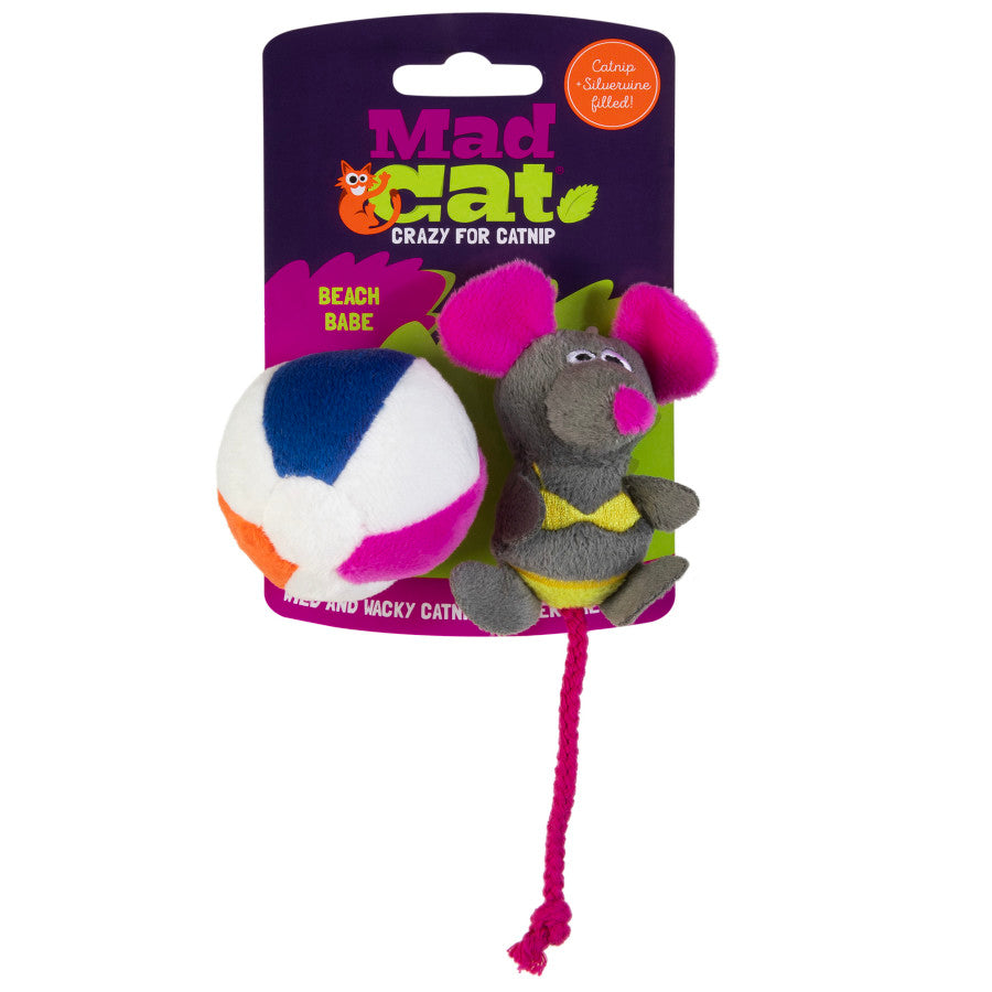 Mad Cat Beach Babe Mouse w/Catnip & Silvervine Cat Toy