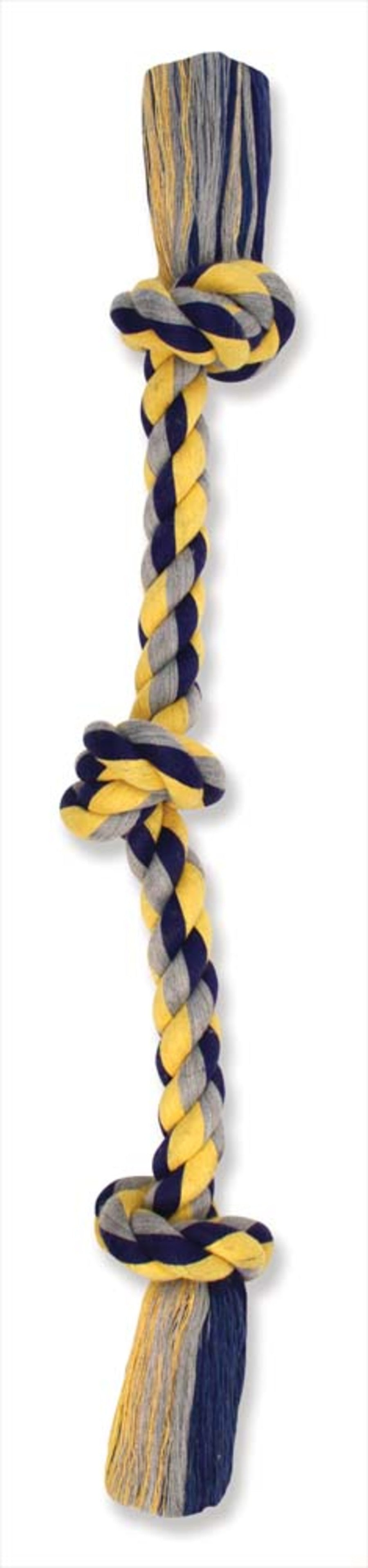 Mammoth Pet Products Cotton blend Color 3 Knot Rope Tug Toy