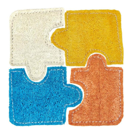 A & E Cages Nibbles Piece Out Puzzle Loofah Chew Small Animal Chew Toy