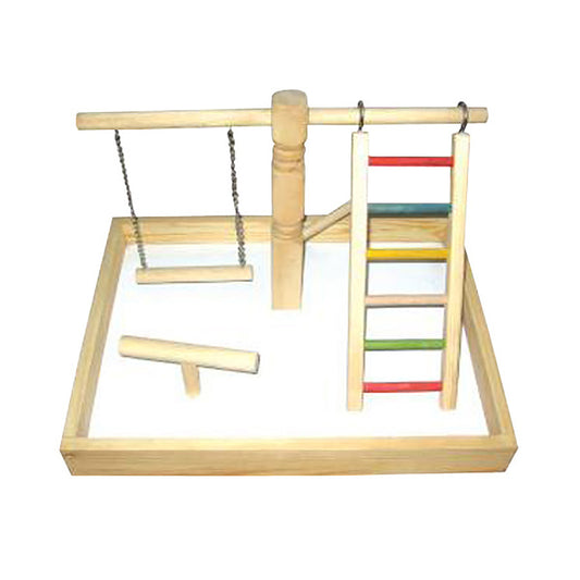 A & E Cages Happy Beaks Wood Tabletop Play Station