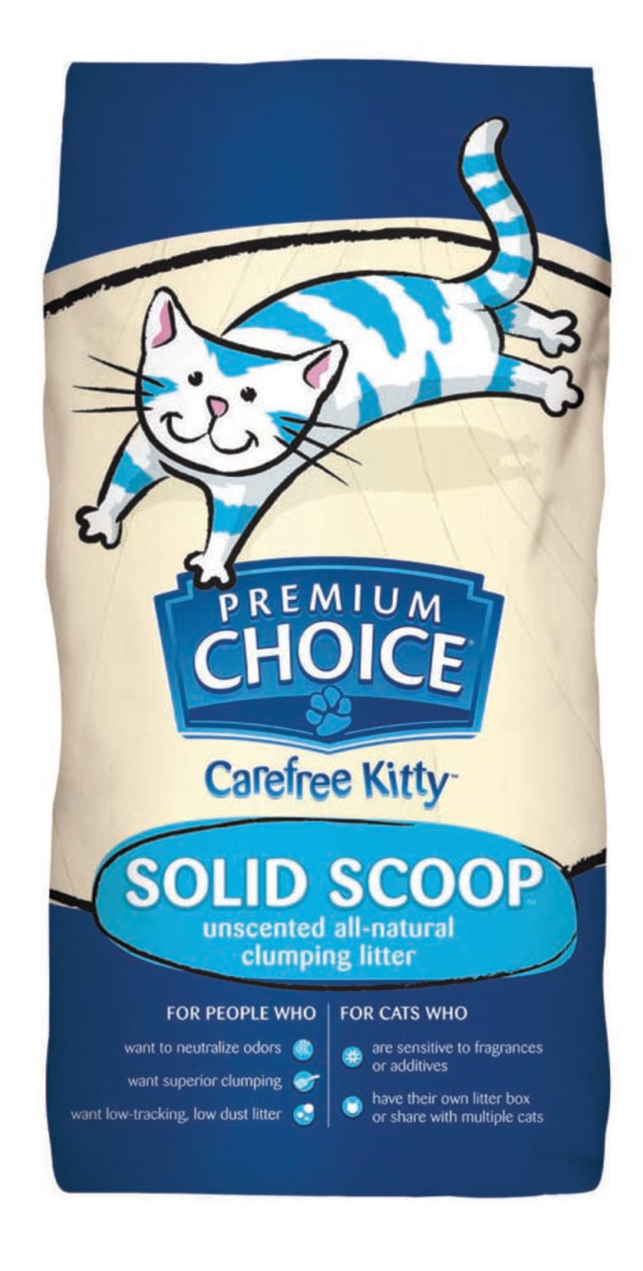 Premium Choice Litter Carefree Kitty Unscented All Natural Scoop Cat Litter
