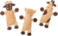 Dura-Fused Leather Barnyard Dog Toy Assorted