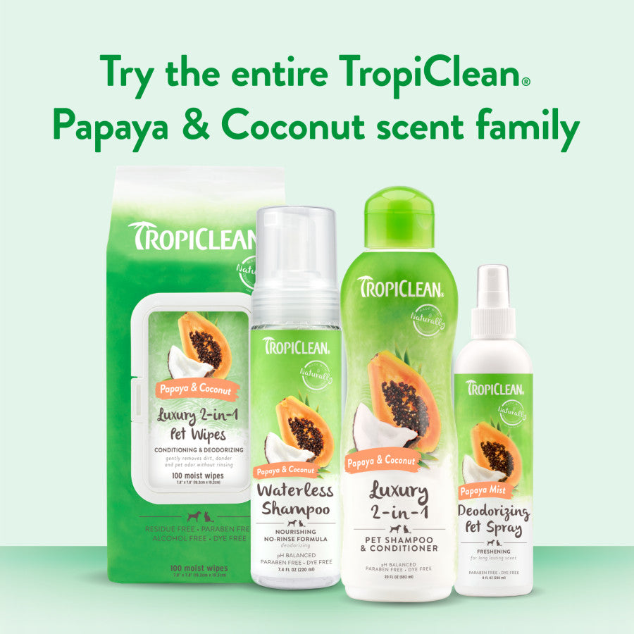 TropiClean Papaya & Coconut All-Purpose Pet Wipes.