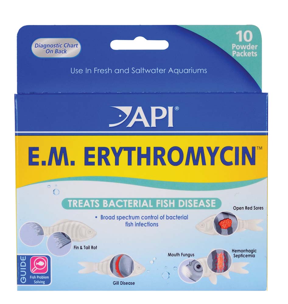 API E.M. Erythromycin Freshwater Fish Powder Medication - 1ea/10 pk
