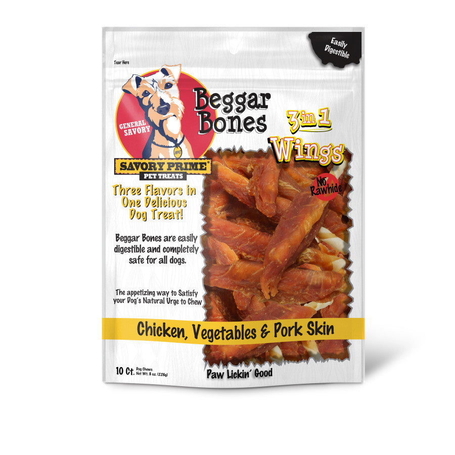 Savory Prime Beggar Bone 3in1 Wings Dog Treat