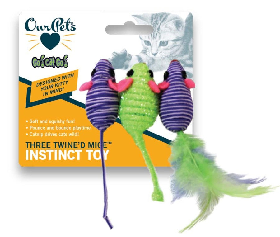 OurPets Three Twined Mice Catnip Toy