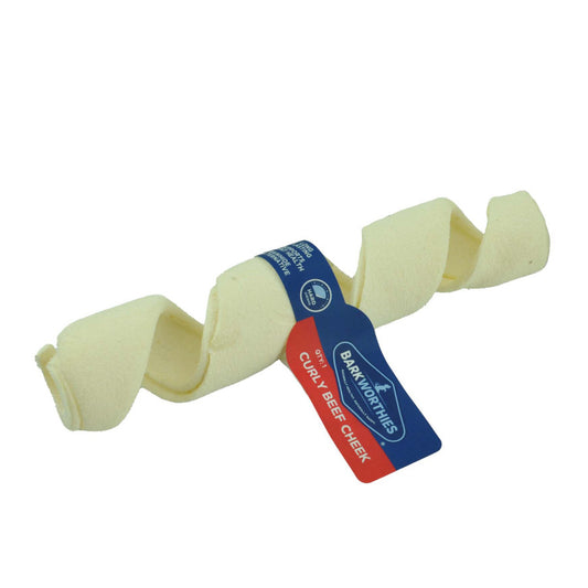 Barkworthies Curly Beef Cheek Dog Treat
