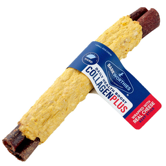 Barkworthies Collagen Stick Wrapped with Cheese Dog Treat