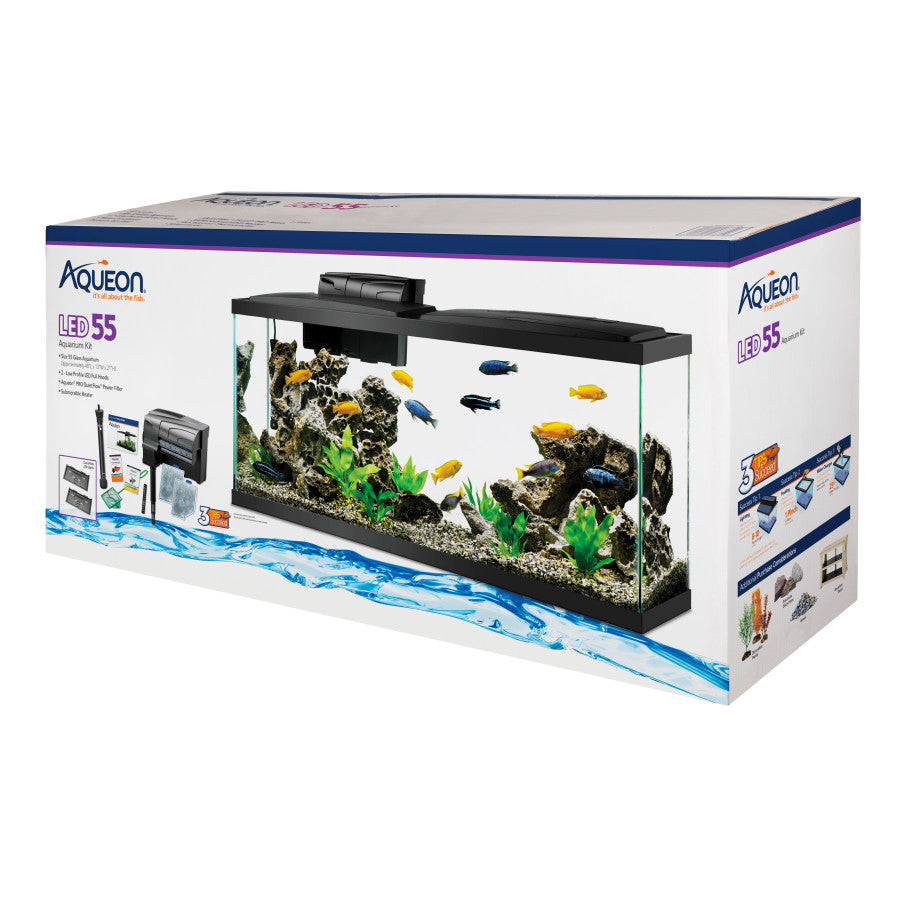 Aqueon Aquarium Fish Tank Starter Kit with LED Lighting