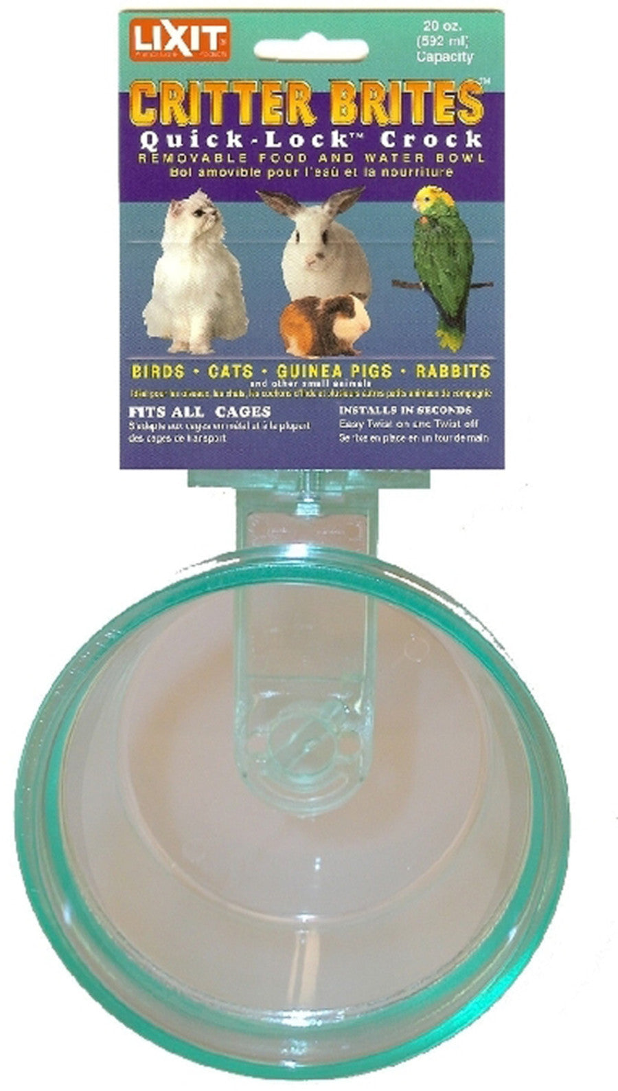 Lixit Quick Lock Critter Brite Crock for Small Animals
