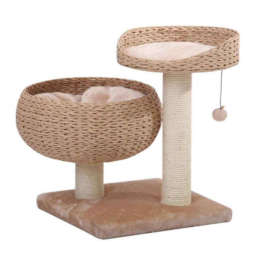 PetPals Cozy 2-Level Cat Perch Tree