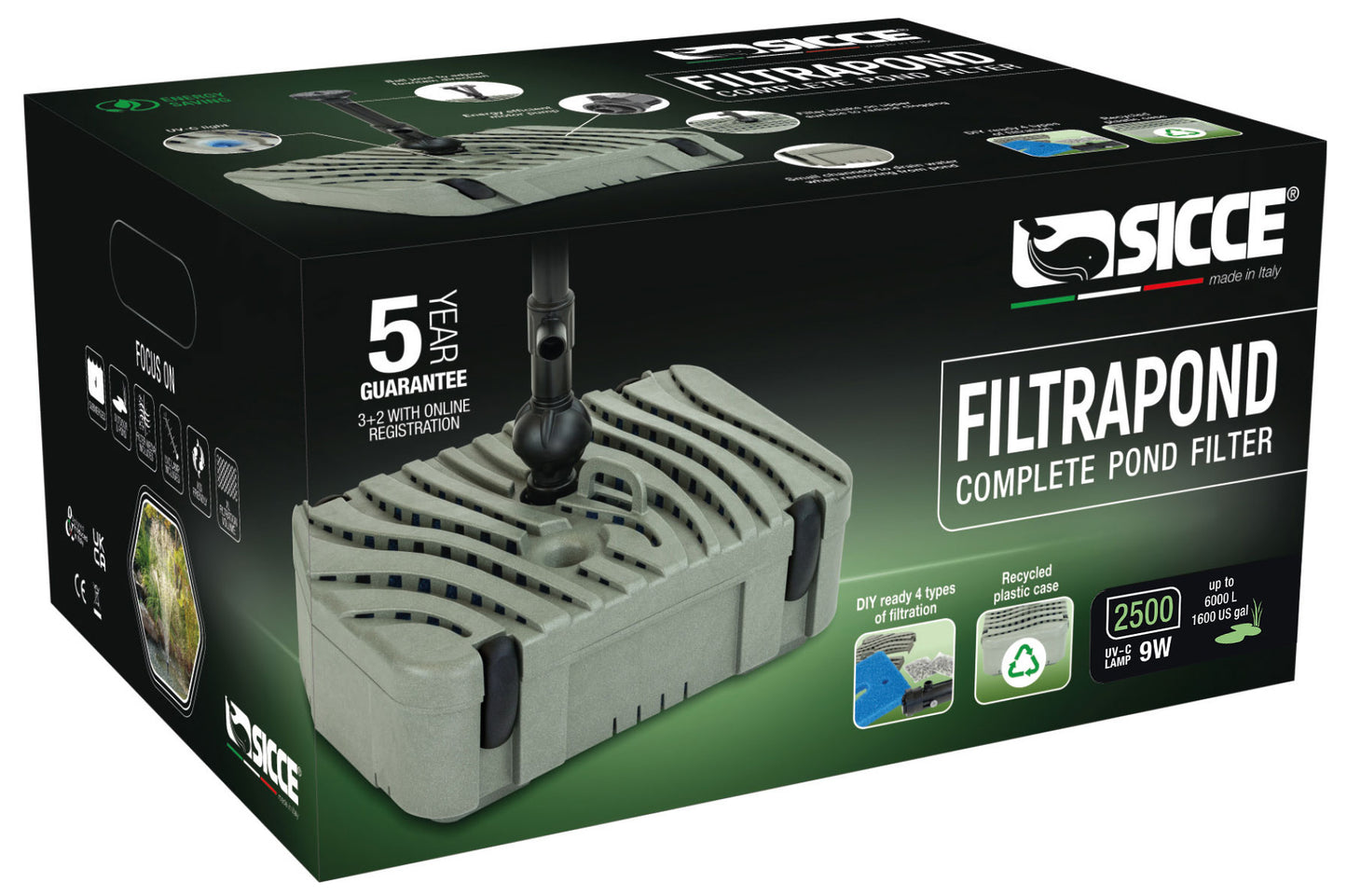 Sicce FILTRAPOND 2500 - 660 gph - 9w UV-C