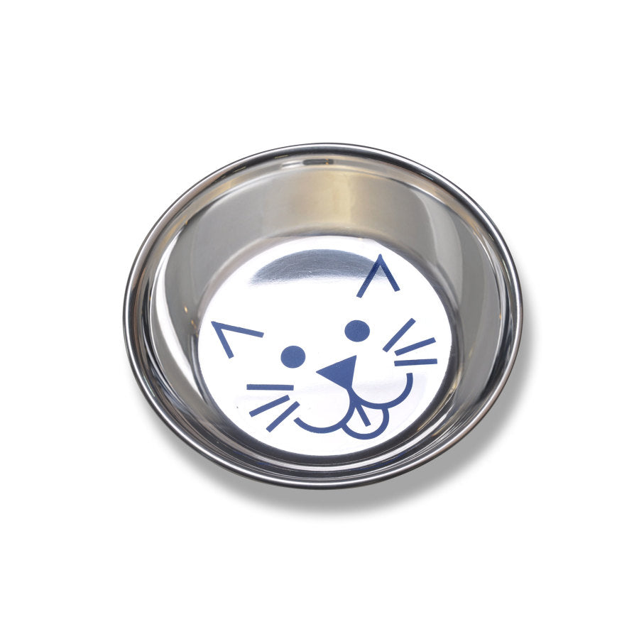 Van Ness Plastics Decorated Stainless Steel Saucer Cat Dish