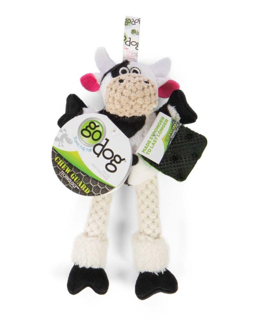 goDog Checkers Skinny Durable Plush Dog Toy