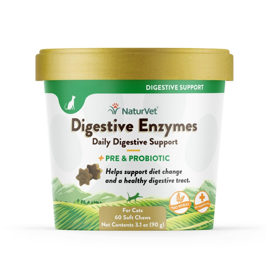 NaturVet Digestive Enzymes + Pre and Probiotic Cat Soft Chews