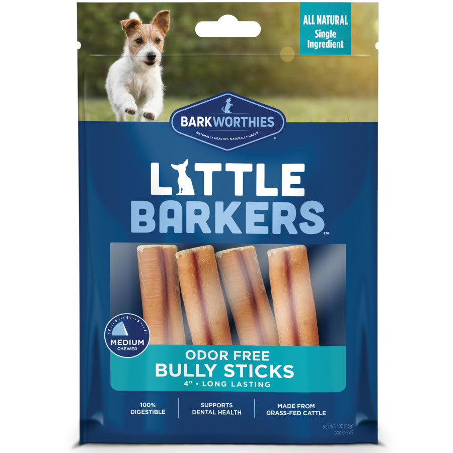 Barkworthies Little Barkers Odor Free Bully Dog Treats