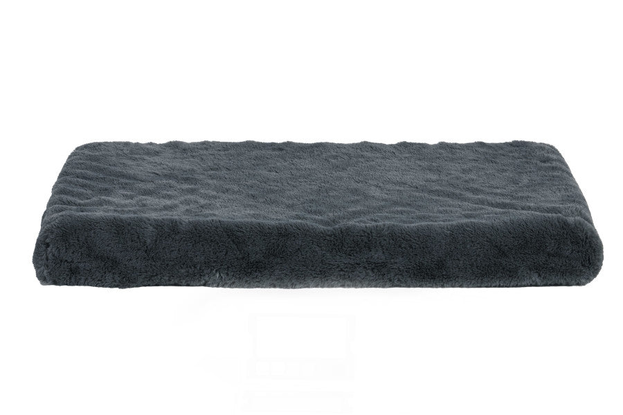 Fur Haven Pet Products Plush Faux Fur Crate 2 Ortho Pet Mat - Gray.