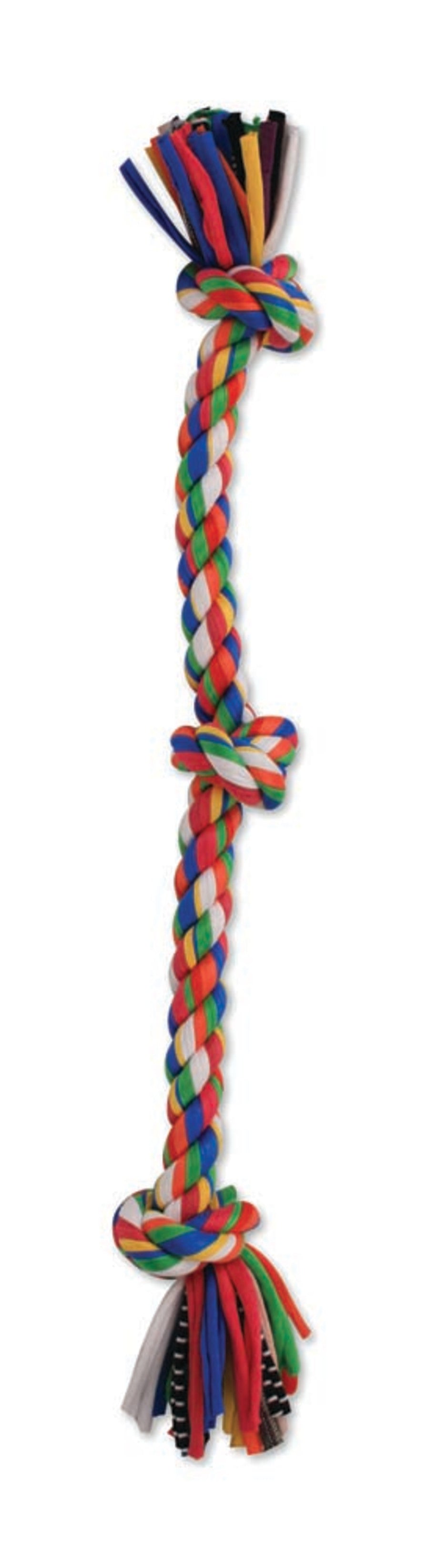 Mammoth Pet Products Cloth Dog Toy Rope 3 Knot Tug