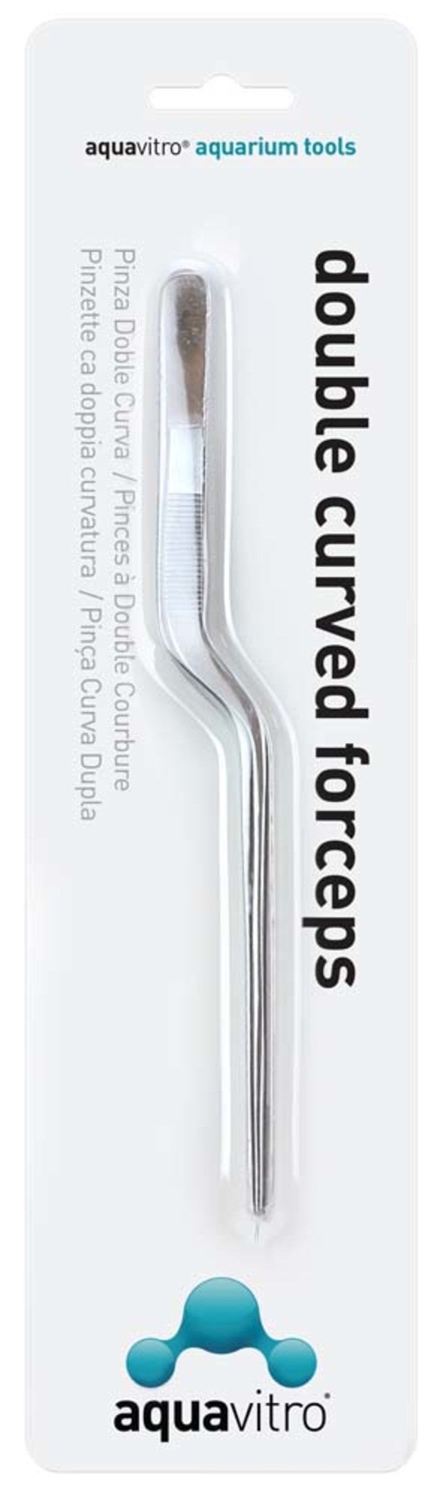 aquavitro Stainless Steel Double Curved Forceps Aquarium Tool