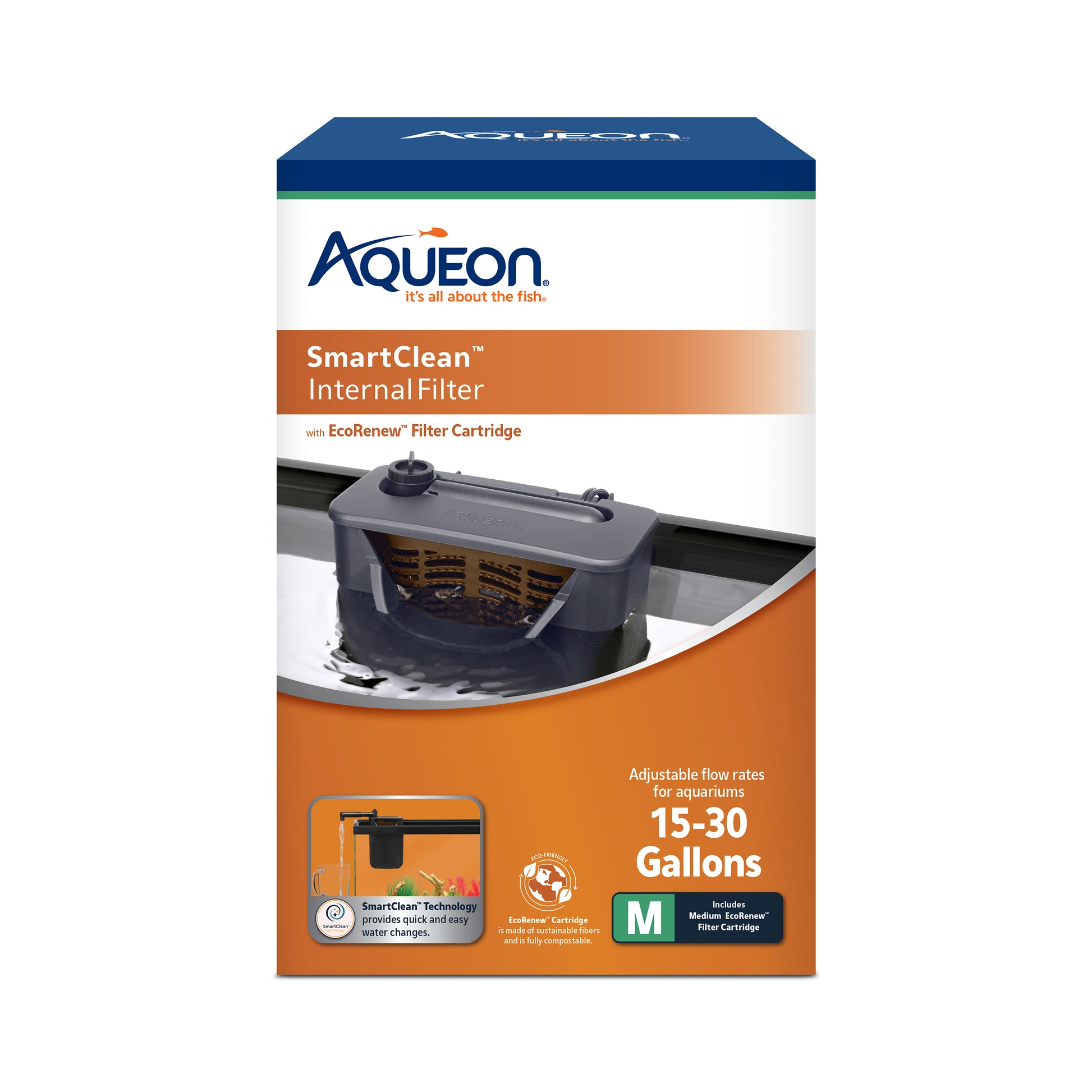 Aqueon QuietFlow Internal Filter with SmartClean Technology - 1ea/Medium