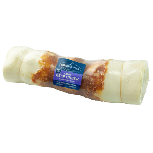 Barkworthies Beef Cheek Roll Wrapped with Chicken Dog Treat