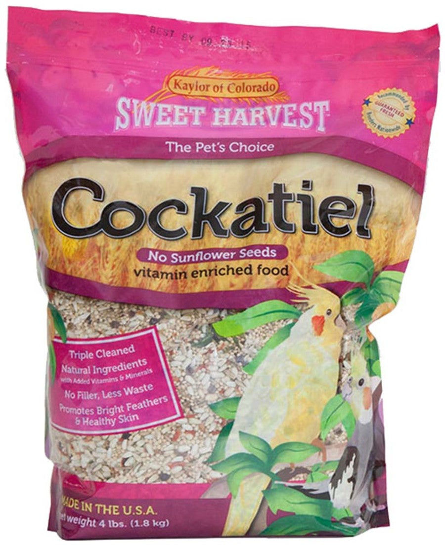 Sweet Harvest Vitamin Enriched Cockatiel Food with out Sunflower Seeds